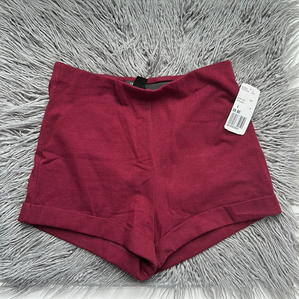 Size small forever 21 high waisted maroon red shorts brand new